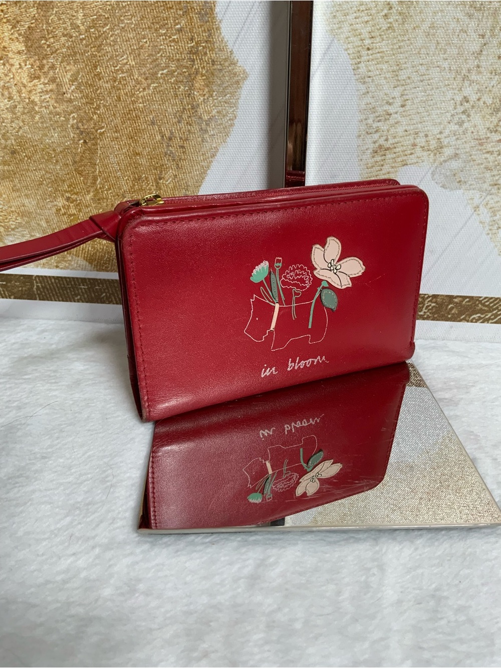 RADLEY LONDON Red Floral Wristlet Clutch